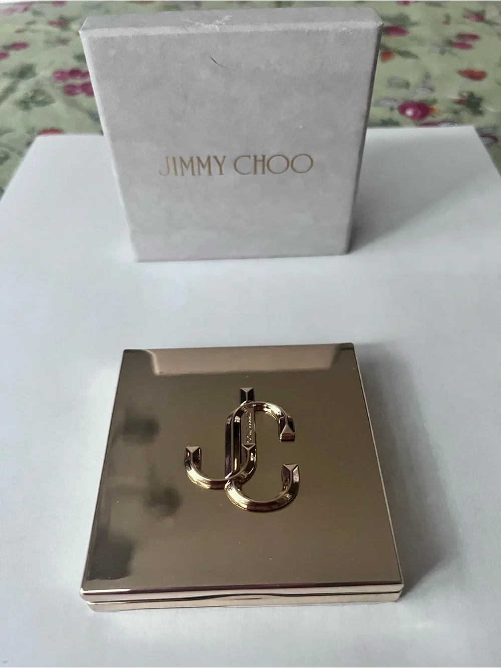 Jimmy Choo Logo Compact Mirror with Velvet Pouch